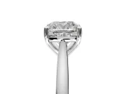 Solitaire Engagement Ring Setting for Cushion Cut Center with Narrow Cathedral Band and Prong Head in Platinum