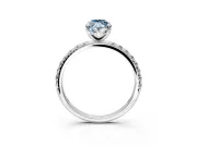 Solitaire Engagement Ring Setting for Fancy Blue Marquise Center with Micro Pave Band and Prong Head in Platinum