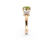 Floral Engagement Ring Setting for Fancy Yellow Round Cut Center with Marquise Cluster Shoulders and Prong Head in Rose Gold