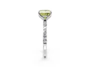 Solitaire Engagement Ring Setting for Fancy Yellow Princess Cut Center with Fine Pave Accents and Prong Head in Platinum
