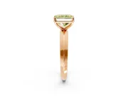 Solitaire Engagement Ring Setting for Fancy Yellow Radiant Cut Center with Wide Knife Ridge Band and Prong Head in Rose Gold