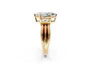 Solitaire Engagement Ring Setting for Marquise Center with Grooved Bar Accent Band and Prong Head in Yellow Gold