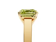 Solitaire Engagement Ring Setting for Fancy Yellow Asscher Cut Center with Tapered Split Shoulders and Prong Head in Yellow Gold