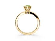 Solitaire Engagement Ring Setting for Fancy Yellow Pear-Shaped Center with Plain Band and Tulip Prong Head in Yellow Gold