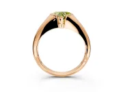 Tension Engagement Ring Setting for Fancy Yellow Heart-Shaped Center with Wide Tapered Band and Tension Head in Rose Gold