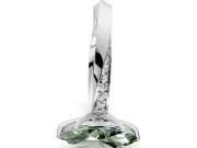 Side Accent Engagement Ring Setting for Fancy Green Marquise Center with Accent Shoulders and Prong Head in Platinum