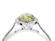Halo Engagement Ring Setting for Fancy Yellow Marquise Center with Pave Accents, Heart Basket and Prong Head in Platinum