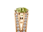 Split Shank Engagement Ring Setting for Fancy Yellow Round Cut Center with Pave Split Shank and Prong Head in Rose Gold