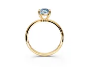 Minimalist Solitaire Engagement Ring Setting for Fancy Blue Marquise Center with Thin Band and Prong Head in Yellow Gold