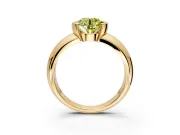 Tension Engagement Ring Setting for Fancy Yellow Round Cut Center with Wide Flat Band and Tension Head in Yellow Gold