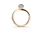 Solitaire Engagement Ring Setting for Fancy Blue Marquise Center with Fine Pave Band and Prong Head in Rose Gold