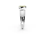 Tension Engagement Ring Setting for Fancy Yellow Emerald Cut Center with Wide Flat Band and Tension Head in Platinum
