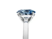 Solitaire Engagement Ring Setting for Fancy Blue Oval Center with Basket Rail and Prong Head in White Gold