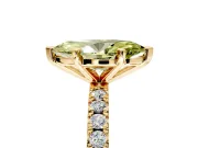 Solitaire Engagement Ring Setting for Fancy Yellow Marquise Center with Fine Pave Band and Claw Prong Head in Yellow Gold