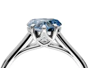 Solitaire Engagement Ring Setting for Fancy Blue Heart-Shaped Center with Cathedral Band and Prong Head in White Gold