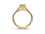 Solitaire Engagement Ring Setting for Fancy Yellow Emerald Cut Center with Cathedral Band and Prong Head in Yellow Gold