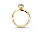 Solitaire Engagement Ring Setting for Radiant Cut Center with Wide Knife Ridge Band and Prong Head in Yellow Gold