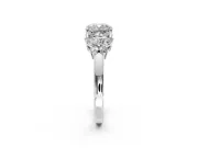 Solitaire Engagement Ring Setting for Cushion Cut Center with Marquise Flower Shoulders and Prong Head in Platinum