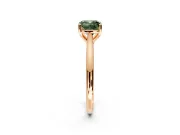 Solitaire Engagement Ring Setting for Fancy Green Cushion Cut Center with Narrow Cathedral Band and Prong Head in Rose Gold