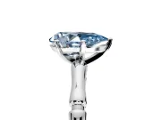 Solitaire Engagement Ring Setting for Fancy Blue Pear-Shaped Center with Bamboo Band and Prong Head in Sterling Silver