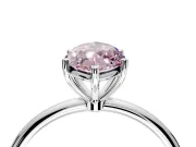 Solitaire Engagement Ring Setting for Fancy Pink Marquise Center with Straight Thin Band and Prong Head in Sterling Silver