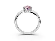 Tension Engagement Ring Setting for Fancy Pink Pear-Shaped Center with Wide Flat Band and Tension Head in Platinum