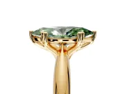 Solitaire Engagement Ring Setting for Fancy Green Marquise Center with Reverse Tapered Band and Prong Head in Yellow Gold