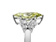 Solitaire Engagement Ring Setting for Fancy Yellow Marquise Center with Marquise Flower Shoulders and Prong Head in White Gold