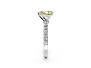 Open Basket Engagement Ring Setting for Fancy Yellow Pear-Shaped Center with Pave Band and Prong Head in Platinum
