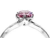 Solitaire Engagement Ring Setting for Fancy Pink Emerald Cut Center with Plain Split Shank and Prong Head in Platinum