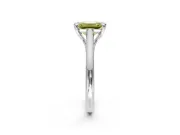 Solitaire Engagement Ring Setting for Fancy Yellow Emerald Cut Center with Cathedral Band and Prong Head in Sterling Silver