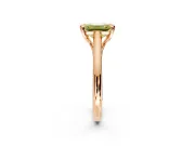 Solitaire Engagement Ring Setting for Fancy Yellow Emerald Cut Center with Cathedral Band and Prong Head in Rose Gold