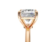 Minimalist Solitaire Engagement Ring Setting for Princess Cut Center with Thin Band and Prong Head in Rose Gold