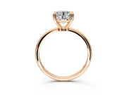 Minimalist Solitaire Engagement Ring Setting for Round Cut Center with Thin Band and Prong Head in Rose Gold