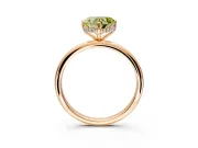 Hidden Halo Engagement Ring Setting for Fancy Yellow Heart-Shaped Center with Thin Round-Wire Band and Prong Head in Rose Gold