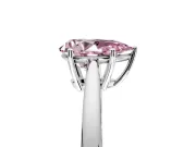 Solitaire Engagement Ring Setting for Fancy Pink Pear-Shaped Center with Open Cathedral Shoulders and Prong Head in White Gold