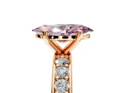 Solitaire Engagement Ring Setting for Fancy Pink Marquise Center with Channel-Set Accents and Prong Head in Rose Gold