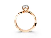 Solitaire Engagement Ring Setting for Marquise Center with Pave and Plain Crossover Band and Prong Head in Rose Gold