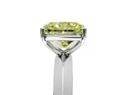 Solitaire Engagement Ring Setting for Fancy Yellow Radiant Cut Center with Wide Knife Ridge Band and Prong Head in Platinum