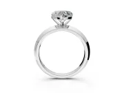 Solitaire Engagement Ring Setting for Heart-Shaped Center with Wide Knife Ridge Band and Prong Head in Sterling Silver
