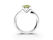Bezel Engagement Ring Setting for Fancy Yellow Princess Cut Center with Wide Channel-Set Band and Bezel Head in Sterling Silver