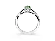 Solitaire Engagement Ring Setting for Fancy Green Marquise Center with Plain Bypass Twist Band and Prong Head in Platinum