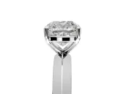 Solitaire Engagement Ring Setting for Cushion Cut Center with Wide Knife Ridge Band and Prong Head in Sterling Silver