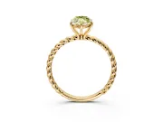 Solitaire Engagement Ring Setting for Fancy Yellow Marquise Center with Plain Twisted Rope Band and Prong Head in Yellow Gold