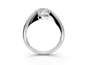 Tension Engagement Ring Setting for Cushion Cut Center with Wide Tapered Band and Tension Head in Platinum