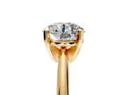 Solitaire Engagement Ring Setting for Round Cut Center with Knife Ridge Band and Claw Prong Head in Yellow Gold