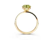 Solitaire Engagement Ring Setting for Fancy Yellow Round Cut Center with Pave Accents and Prong Head in Yellow Gold