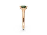 Solitaire Engagement Ring Setting for Fancy Green Cushion Cut Center with Cathedral Band and Prong Head in Rose Gold