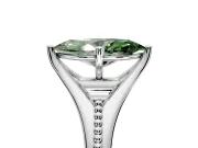 Solitaire Engagement Ring Setting for Fancy Green Marquise Center with Milgrain Cathedral Band and Prong Head in Sterling Silver