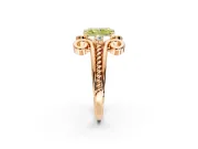Solitaire Engagement Ring Setting for Fancy Yellow Radiant Cut Center with Twisted Band and Scroll Prong Head in Rose Gold